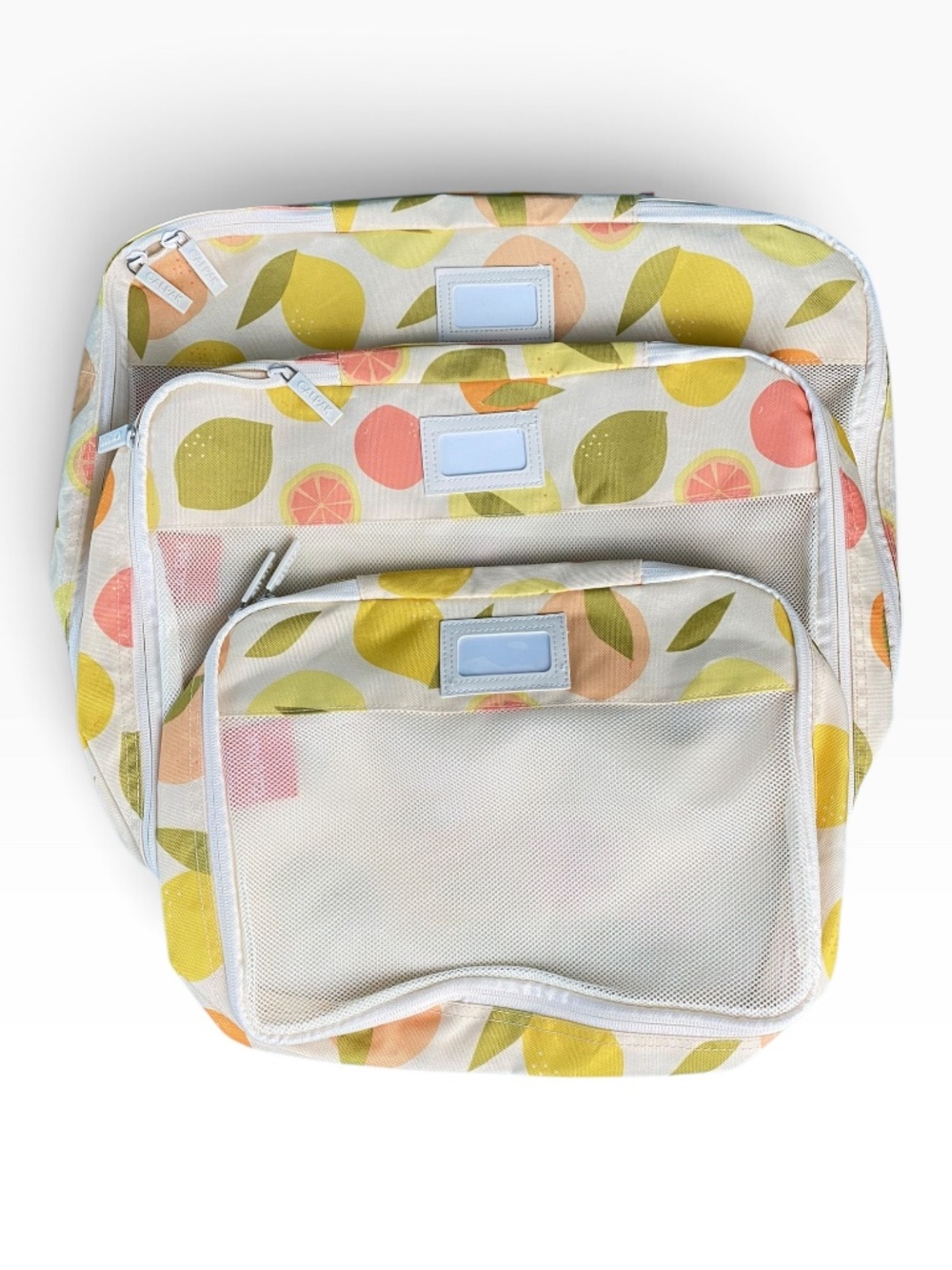 CALPAK Citrus Print 3 Piece Packing Cube Set Travel Organizers